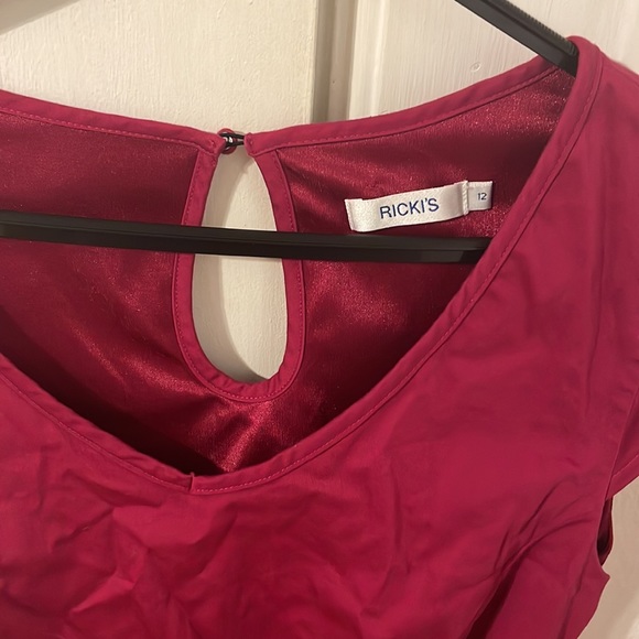 Rickis Size 12 Dark Pink Dress with a belt - Picture 3 of 6